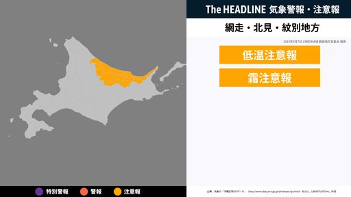 北海道の警報・注意報
